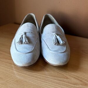 Loro Piana Light Gray Tassel Loafers